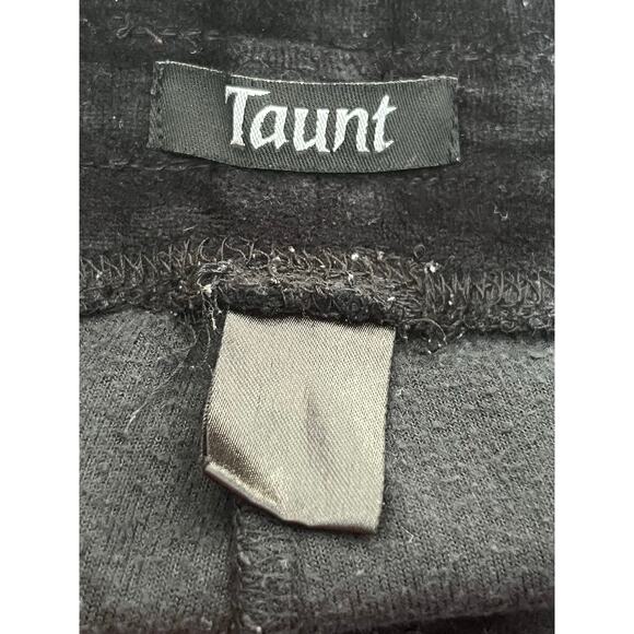 VTG Y2K Taunt Shorts Medium Black Velvet High Rise Drawstring - Picture 5 of 5